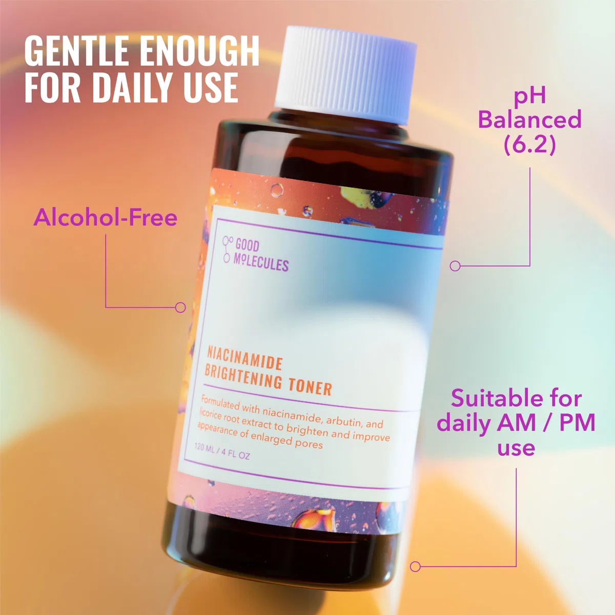 Good Molecules Niacinamide Brightening Toner 120ml/4oz - Gesichts-Toner, mit Niacinamid, Vitamin C und Arbutin For Even Texture, Tone - Skin Care for Face for Hyperpigmentation and Enlarged Pores