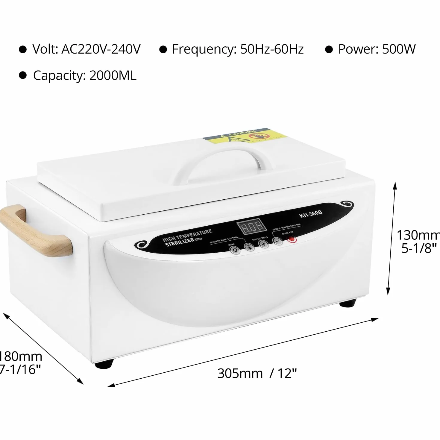 QWORK® 500W Heißluftsterilisator Desinfektion, für Nagelstudio, Friseursalon, Maximum temperature 250°