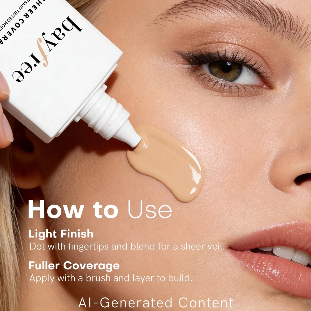 bayfree Glow Skin Tinted Moisturizer | Leichte Transparente Textur, Langanhaltend Hydratisierend, Gewichtslos, Make-up- und Hautpflegevorteile