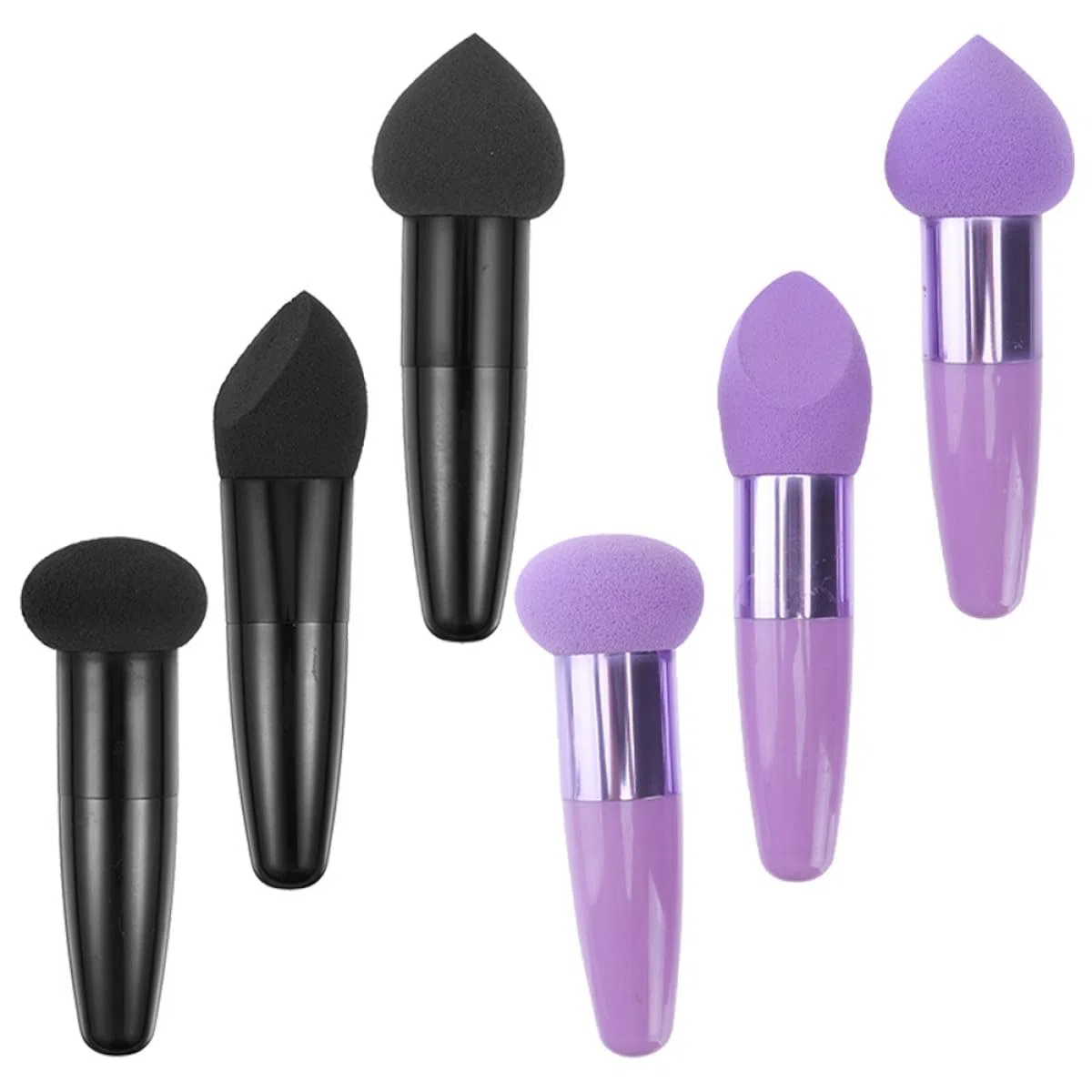 CALLARON Kosmetikschwämme 6 Stück mit Stiel Elastische Make Up Schwämme für Foundation und Puder Tragbar für Feuchtes und Trockenes Schminken Geeignet für Frauen und Unterwegs