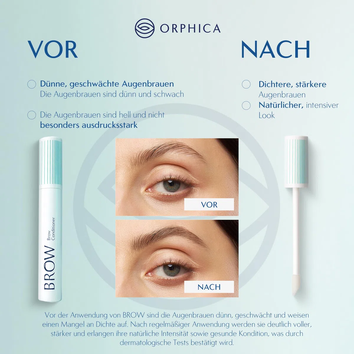 ORPHICA BROW Augenbrauen Serum 4 ml - Für Dichte, Starke und Volle Augenbrauen, Conditioner für sichtbares Wachstum, Booster Hair Growth Gel - Augenbrauen Farbe Verbesserung, Augenbrauenpflege