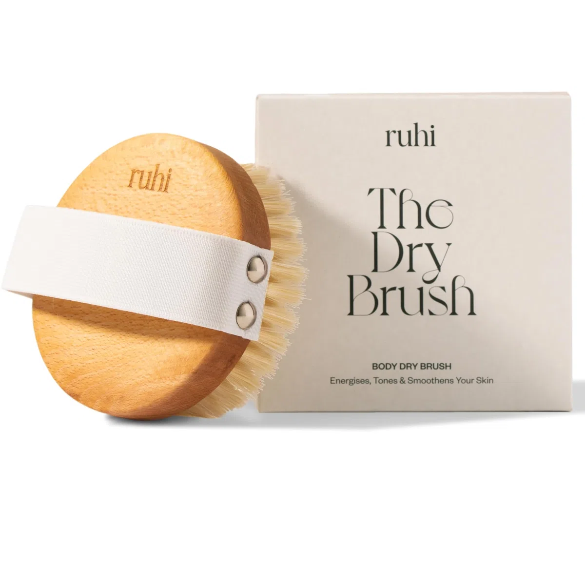 ruhi® Körperbürste Trockenbürste Massagebürste aus Naturborsten Buchenholz plastikfrei Lymphdrainage