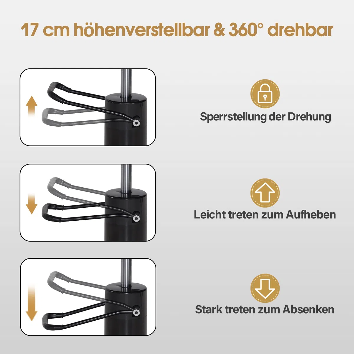 Barberpub Friseurstuhl mit Kopfstütze Kippbar 360° Drehbar Hydraulikpumpe Höhenverstellbar Kunstleder Schwarz