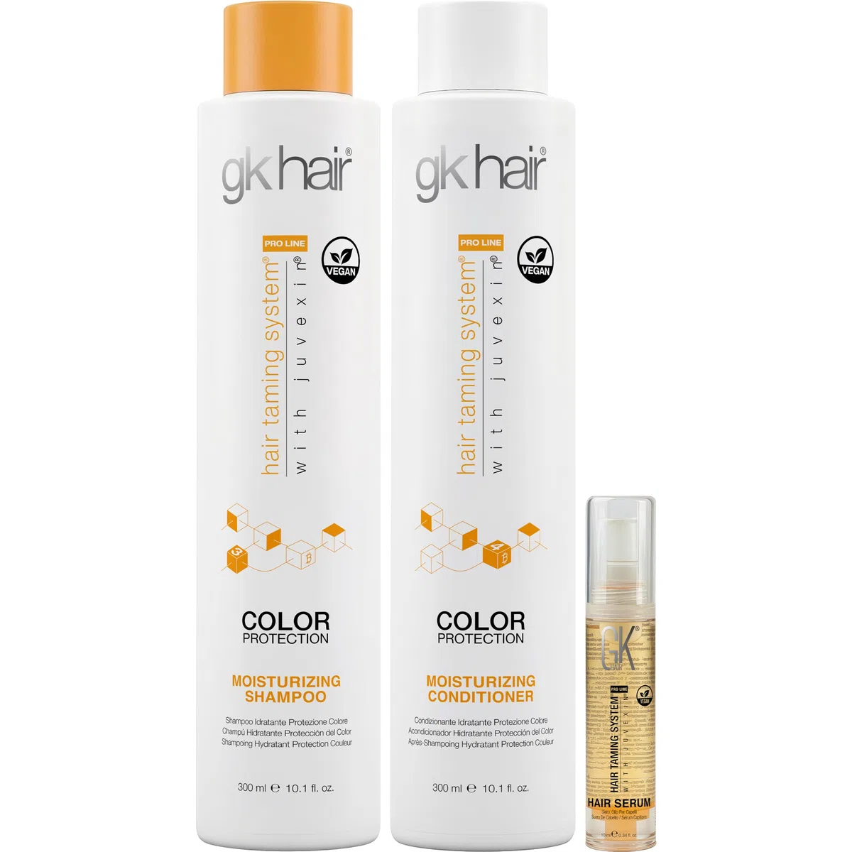GK HAIR Farbschutz Feuchtigkeits-Shampoo und Spülung Set, Sulfat- und Parabenfrei, mit Arganöl, 300ml