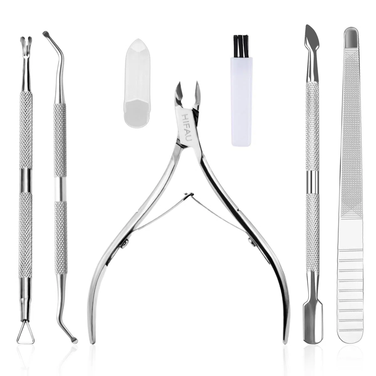 Professionelles Nagelhautpflege-Werkzeug-Set, 6-teiliges Nagelkunst-Set, Nagelhautzange aus Edelstahl und Nagelhautschieber-Set, für Zuhause & Salon