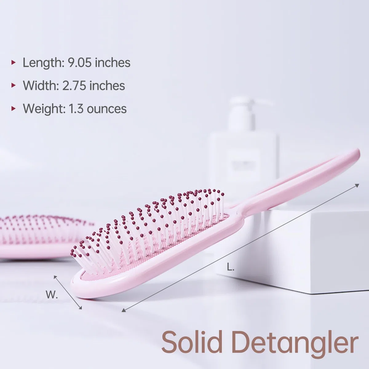 Haarbürste für Frauen, Rosa Entwirrungsbürste Reisegröße, Entwirrende Haarbürste für schmerzfreies Bürsten auf allen Haartypen, Rosa, 1 Packung