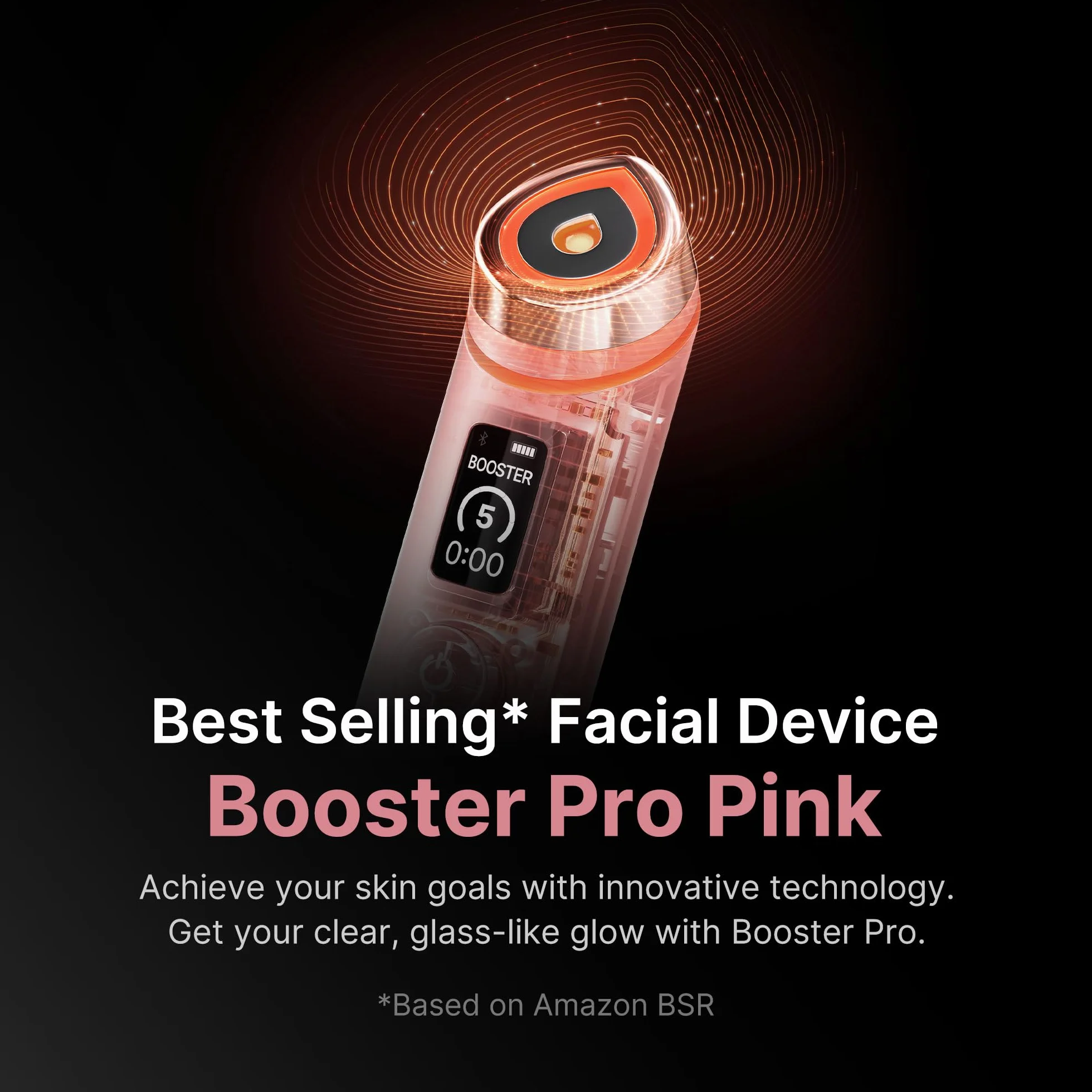 medicube Booster Pro 6-in-1 Real Glass Glow Beauty Massager Pink | 6-in-1 Beauty-Gerät, Für strahlende & festere Haut, Gesichtsmassagegerät, Koreanische Hautpflege, Pink