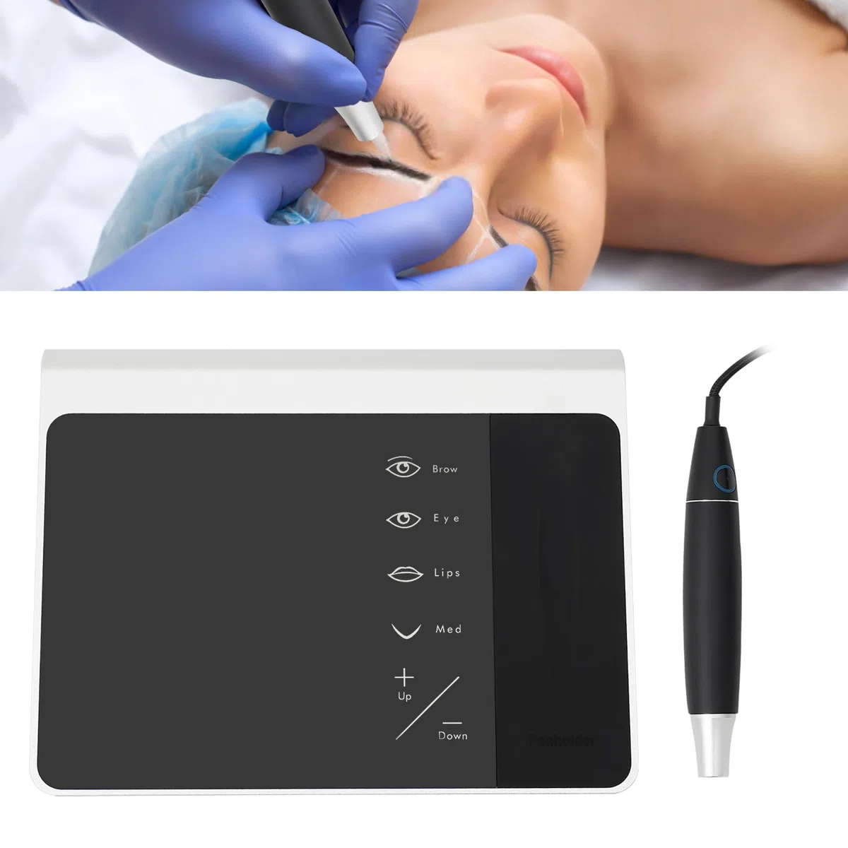Tätowiermaschine, Tattoo Maschine mit Tattoo Stift und Touchscreen Profi Tattoo Augenbraue Gerät Maschine Permanent Make Up Gerät Pigmentiergerät für Augenbrauenmalerei, Lippenstiftabdrücke