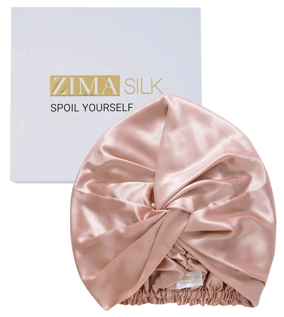 ZIMASILK 22 Momme Maulbeerseide Schlafhaube für Frauen, Haarpflege, natürliche Seide, elastische Passform, klassische Plissee, 1 Stück