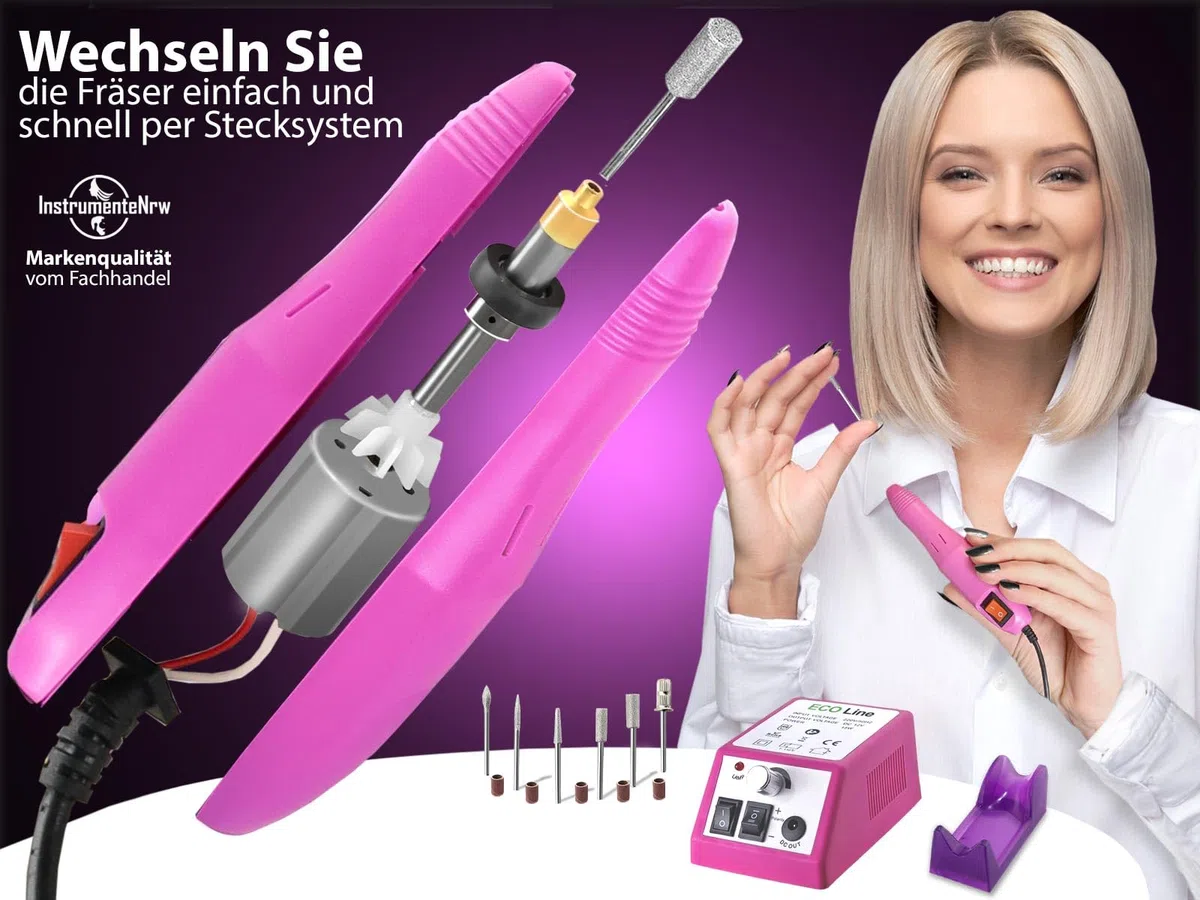 Elektrische Pediküre Feile - Fusspflegegerät zur Fußpflege bis 20.000 U/min | Nagelfräser Gerät mit hygienischer Aufbewahrungstasche. Gepflegte Nägel durch einfache Nagelpflege für Hände und Füße