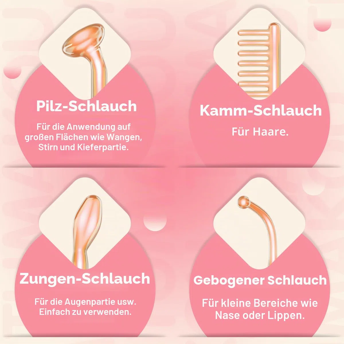 TUMAKOU Hochfrequenzstab Gesicht - Hochfrequenz Gerät mit 4 Stab