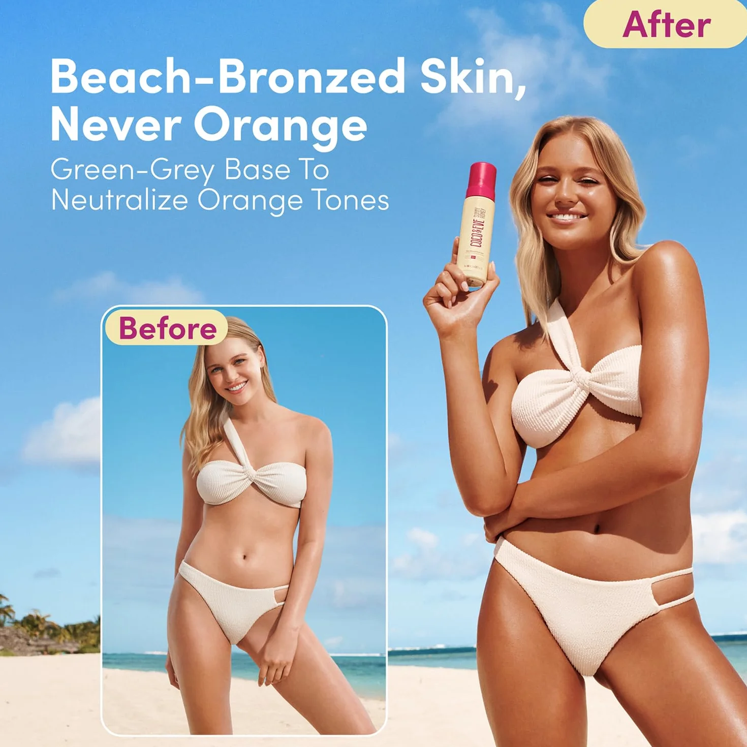 Coco & Eve Sunny Honey - Selbstbräununer Mousse - Natürliche Bräune ohne Sonneneinstrahlung | Feuchtigkeitsspendend, Anti-Cellulite & Anti-Ageing Selbstbräuner (Dunkel)