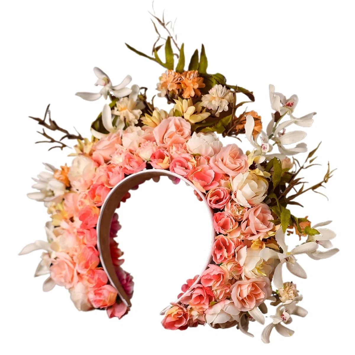 Blumenkranz Haare Bunte Blumen Prinzessin Haarnadel Blumen Stirnband Kopfschmuck for Frauen Braut Hochzeit Haarschmuck Haarbänder(Color4)